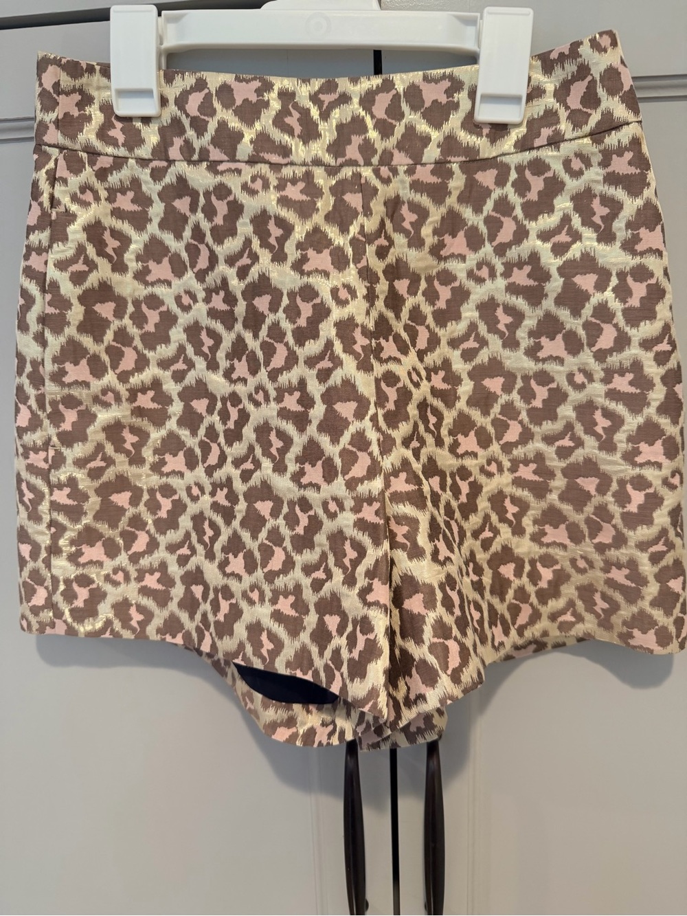 J. Crew Pink and Cream Leopard-Print High-Waist Skort